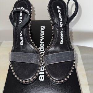 Alexander Wang Black and Silver Studded Heels
